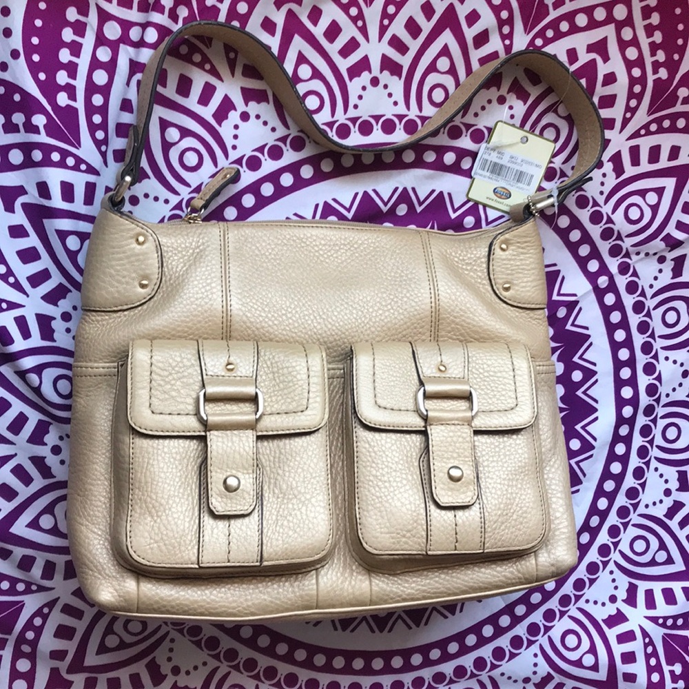 NWT Fossil Shimmering Yellow Purse